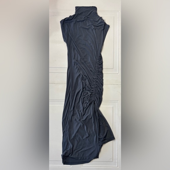 House of Harlow 1960 Dresses & Skirts - House of Harlow 1960 Women’s Size M Side Ruched Satin Maxi Dress Gray Blue